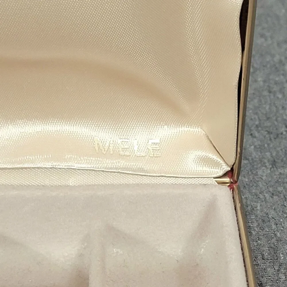 Vintage Mele Jewelry Box Red Velvet Hard Shell Travel Clam Case 7